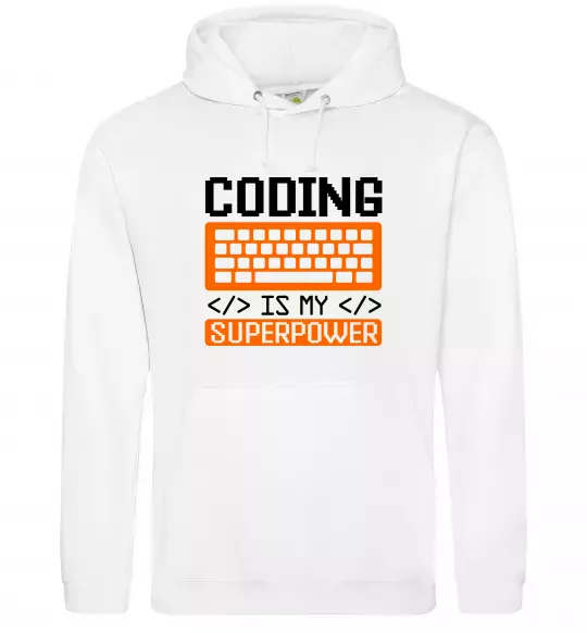 Жіноча толстовка (худі) Coding is my superpower Білий фото