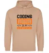 Жіноча толстовка (худі) Coding is my superpower Пісочний фото