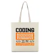 Еко-сумка Coding is my superpower Бежевий фото