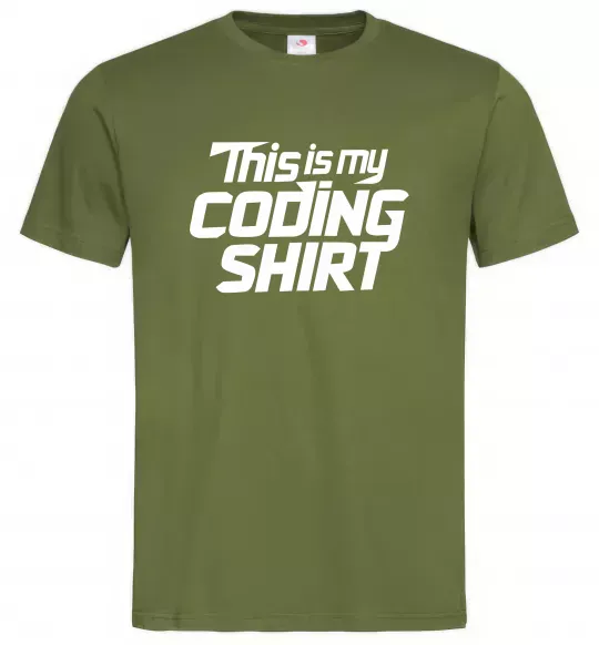 Мужская футболка Coding shirt Оливковый фото