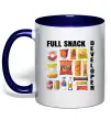 Чашка з кольоровою ручкою Full Snack developer Глибокий темно-синій фото