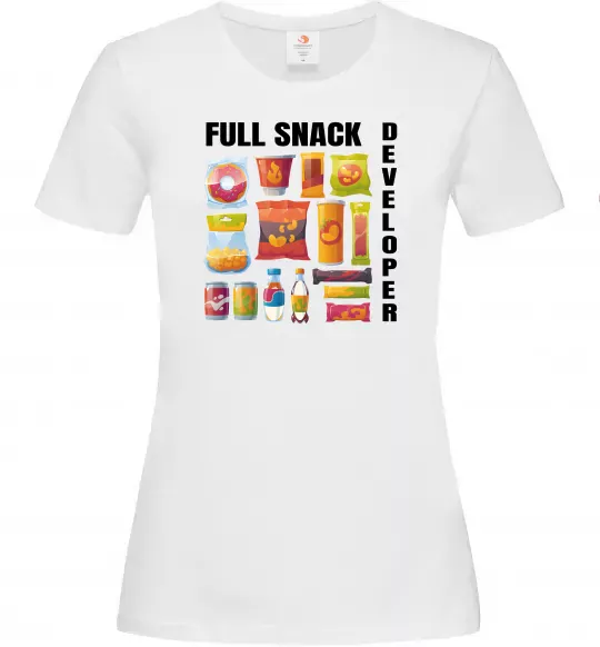 Женская футболка Full Snack developer Белый фото
