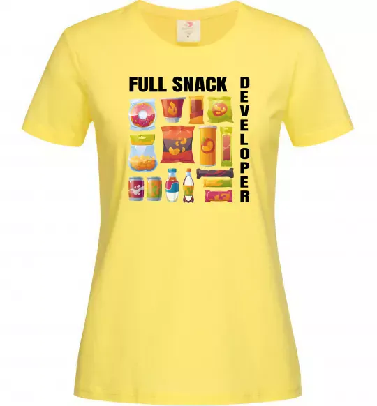 Женская футболка Full Snack developer Лимонный фото