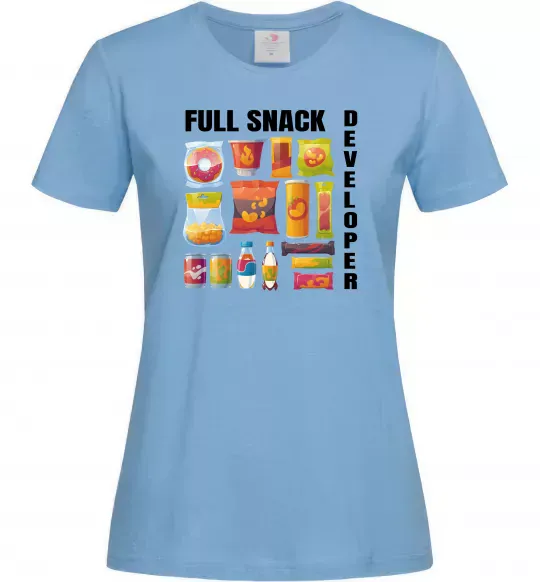 Женская футболка Full Snack developer Голубой фото