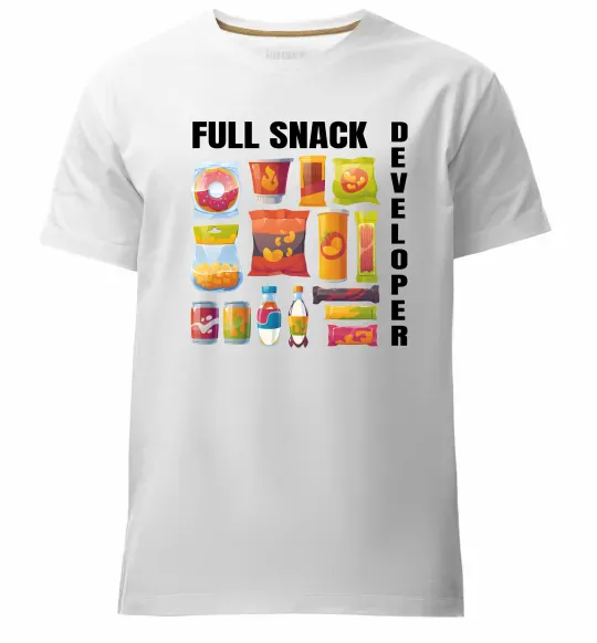 Мужская премиум футболка Full Snack developer Белый фото