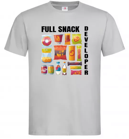 Мужская футболка Full Snack developer Серый фото