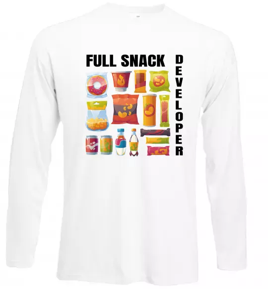 Лонгслів Full Snack developer Білий фото