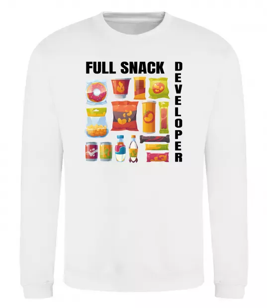 Світшот Full Snack developer Білий фото