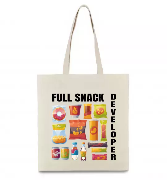 Эко-сумка Full Snack developer Бежевый фото