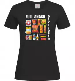 Женская футболка Full Snack developer Черный фото
