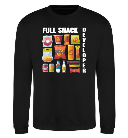Світшот Full Snack developer Чорний фото