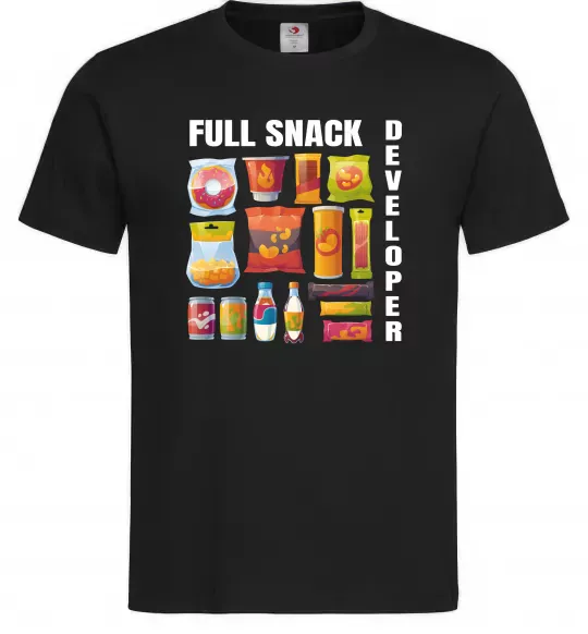 Мужская футболка Full Snack developer Черный фото