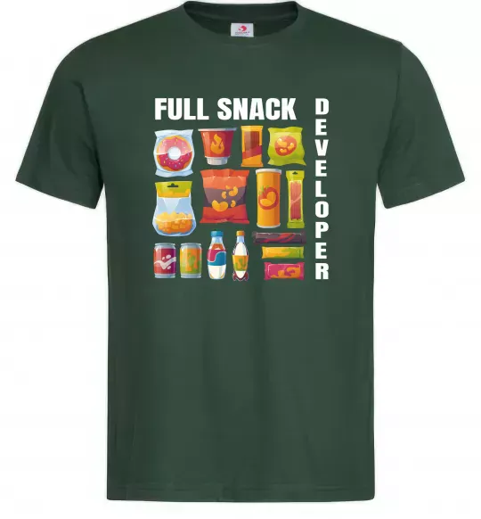 Мужская футболка Full Snack developer Темно-зеленый фото