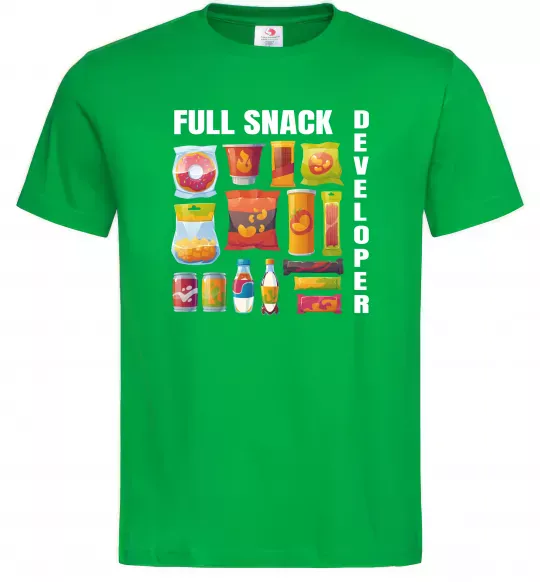 Мужская футболка Full Snack developer Зеленый фото