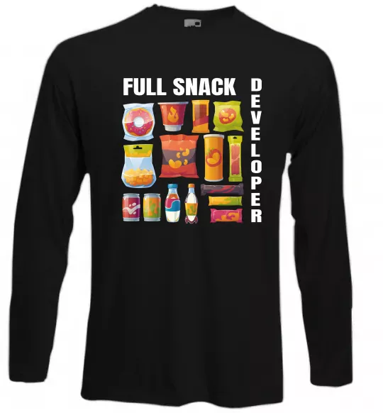 Лонгслів Full Snack developer Чорний фото