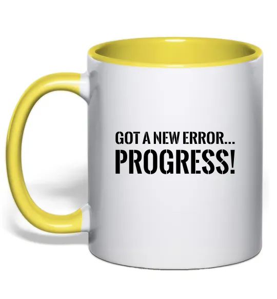 Чашка з кольоровою ручкою New error Progress Лимонний фото