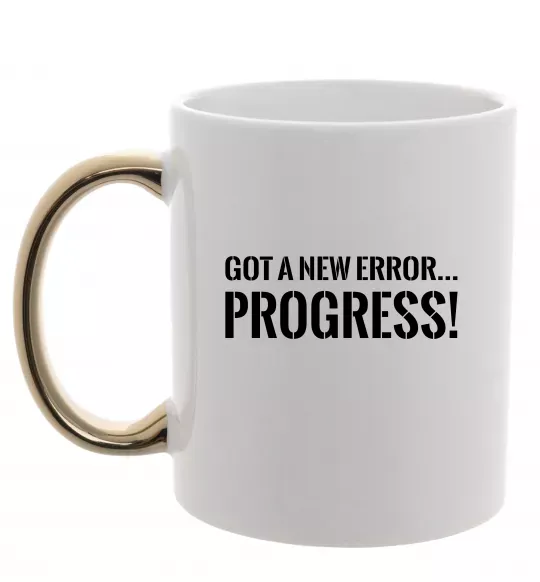 Чашка з кольоровою ручкою New error Progress Золото фото