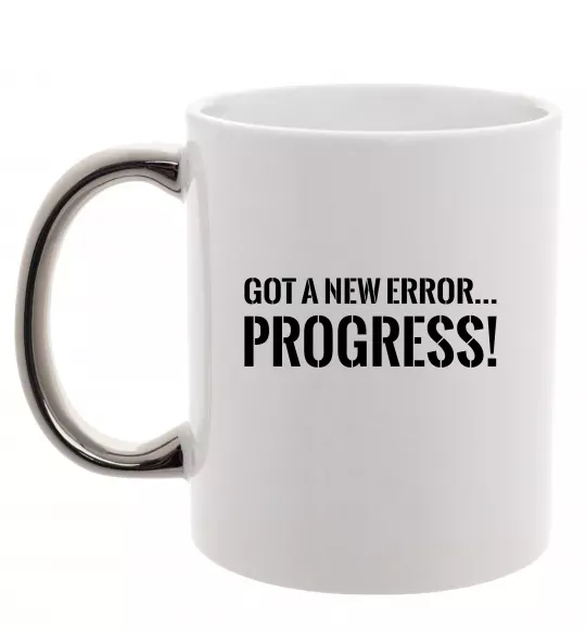Чашка з кольоровою ручкою New error Progress Срібло фото
