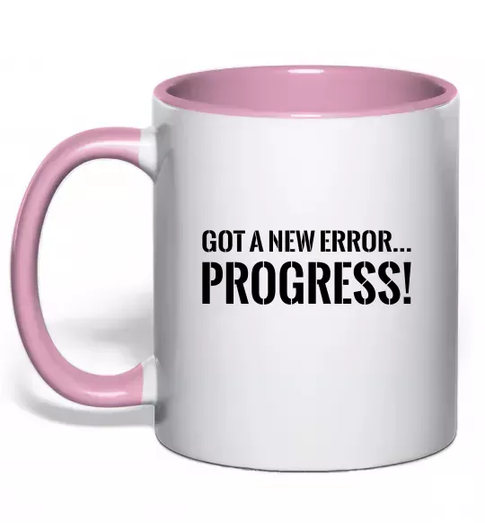 Чашка з кольоровою ручкою New error Progress Ніжно рожевий фото