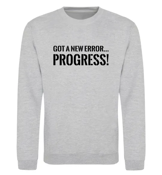 Свитшот New error Progress Серый меланж фото