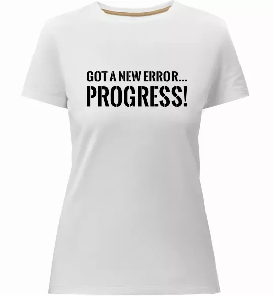 Женская премиум футболка New error Progress Белый фото