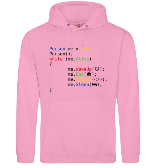 Мужская толстовка (худи) Object person Розовый фото