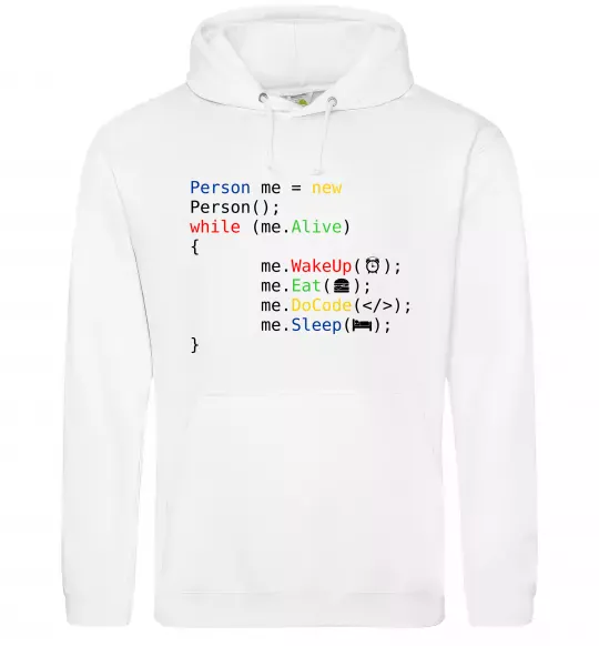 Мужская толстовка (худи) Object person Белый фото