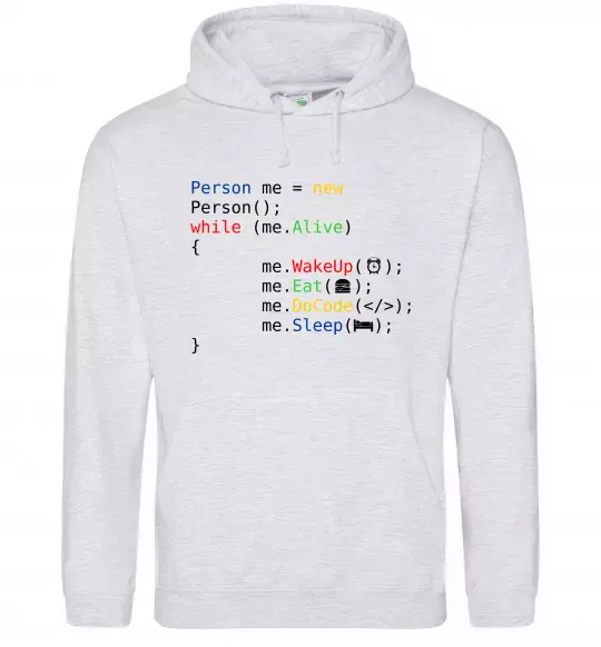 Мужская толстовка (худи) Object person Серый меланж фото