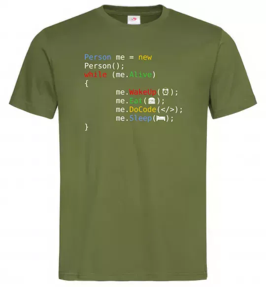 Чоловіча футболка Object person Оливковий фото