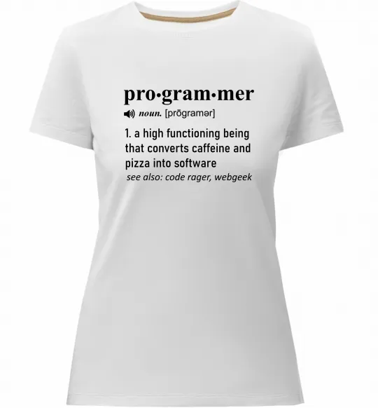 Женская премиум футболка Pro gram mer Белый фото