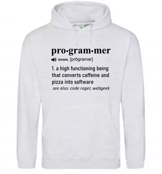 Мужская толстовка (худи) Pro gram mer Серый меланж фото