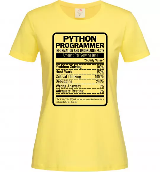 Жіноча футболка Python programmer Лимонний фото