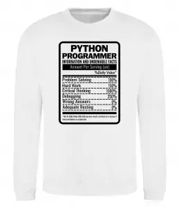 Свитшот Python programmer Белый фото