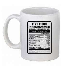 Чашка керамическая Python programmer