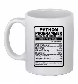 Чашка керамічна Python programmer Білий фото