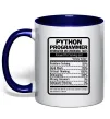Чашка з кольоровою ручкою Python programmer Глибокий темно-синій фото