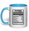 Чашка з кольоровою ручкою Python programmer Блакитний фото