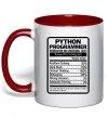 Чашка з кольоровою ручкою Python programmer Червоний фото