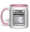 Чашка з кольоровою ручкою Python programmer Ніжно рожевий фото