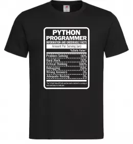 Мужская футболка Python programmer Черный фото