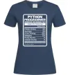 Жіноча футболка Python programmer Темно-синій фото