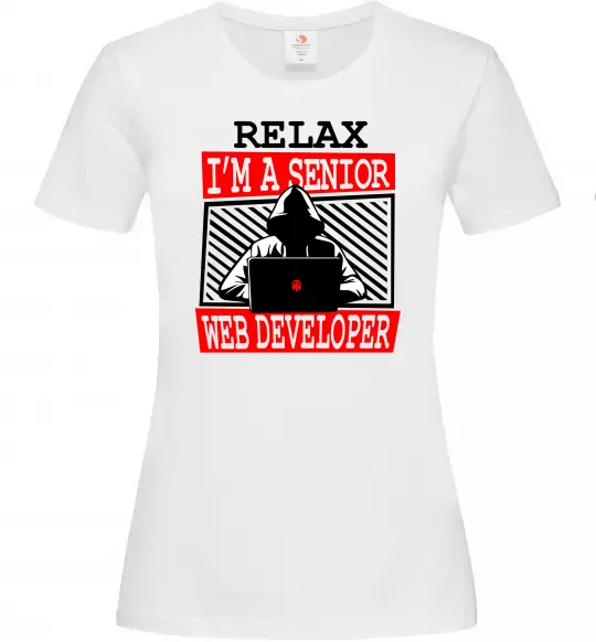 Женская футболка Senior web developer Белый фото