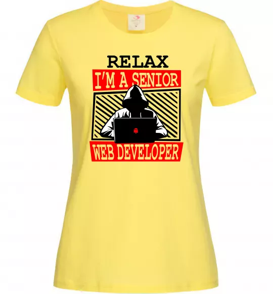 Женская футболка Senior web developer Лимонный фото