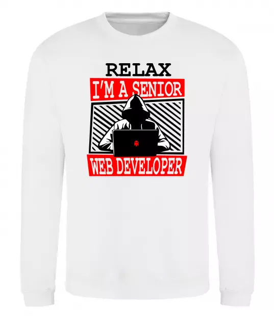 Світшот Senior web developer Білий фото