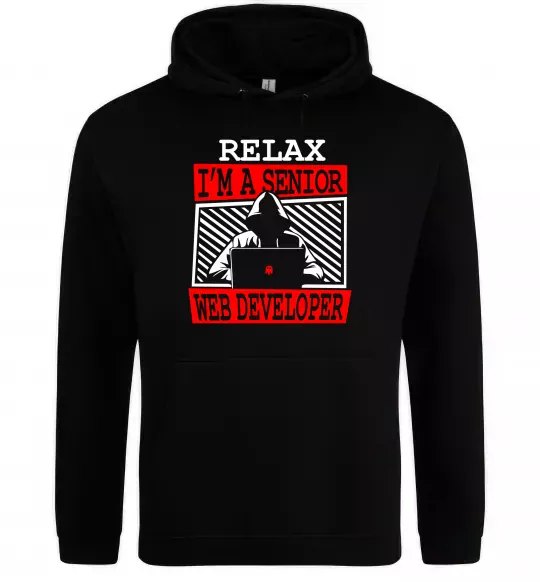 Женская толстовка (худи) Senior web developer Черный фото
