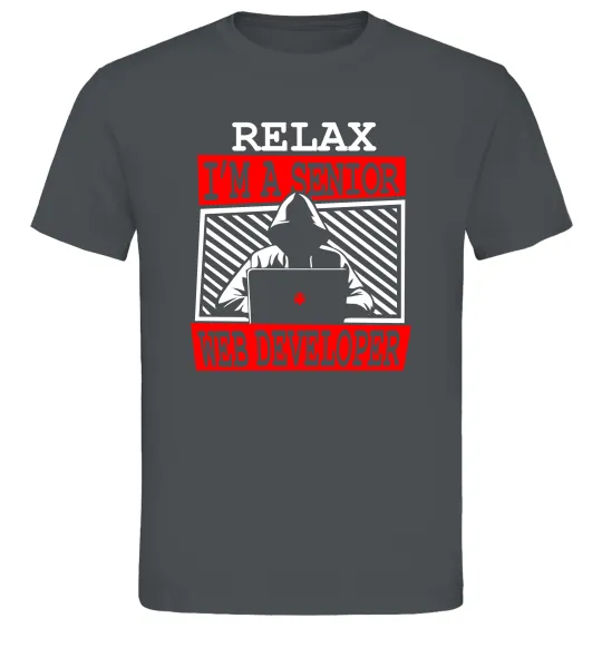 Мужская футболка Senior web developer Графит фото