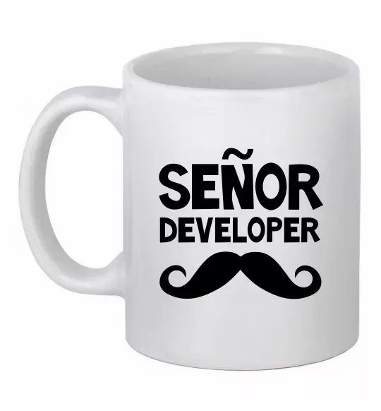 Чашка керамическая Senior developer Белый фото