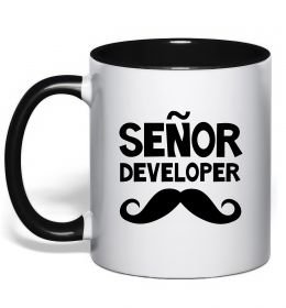 Чашка с цветной ручкой Senior developer