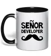 Чашка с цветной ручкой Senior developer Черный фото