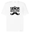 Футболка Оверсайз Senior developer Белый фото